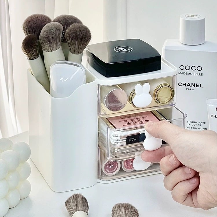 Cutie modulară de depozitare cu compartimente, pentru cosmetice și rechizite de birou, organizator cu mai multe niveluri