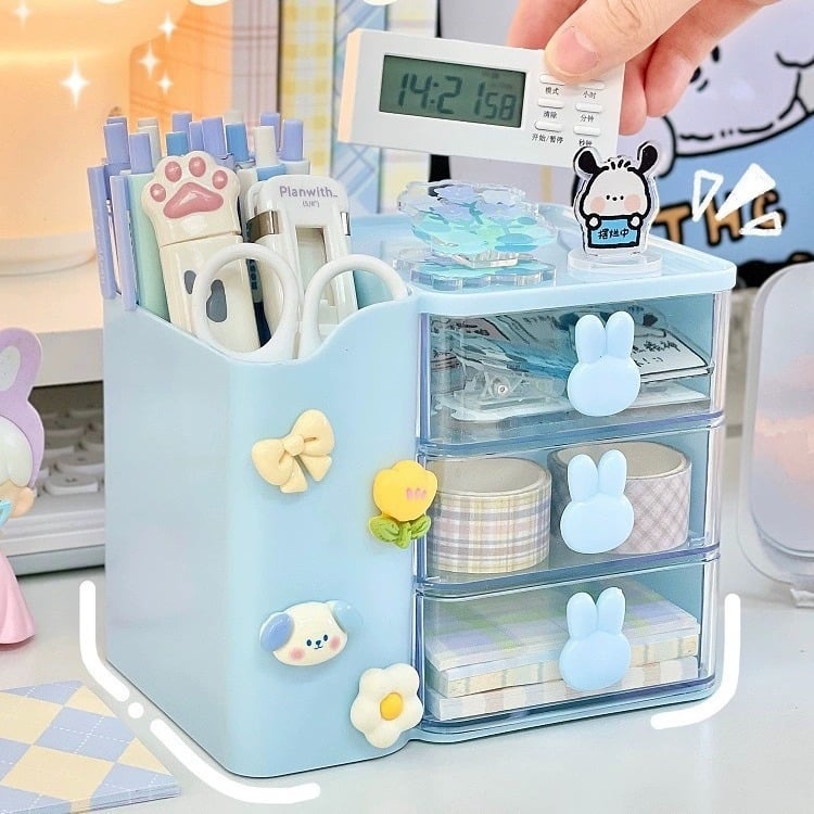 Cutie modulară de depozitare cu compartimente, pentru cosmetice și rechizite de birou, organizator cu mai multe niveluri