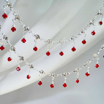 Lanț din cupru cu cristale pentru diademă, accesorii Lolita și Hanfu, stil antic