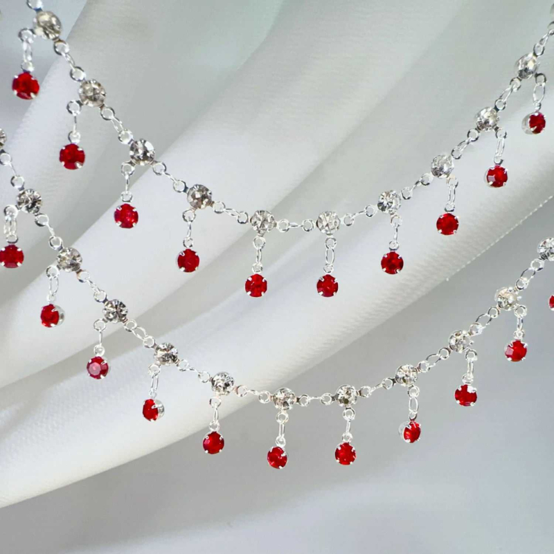 Lanț din cupru cu cristale pentru diademă, accesorii Lolita și Hanfu, stil antic