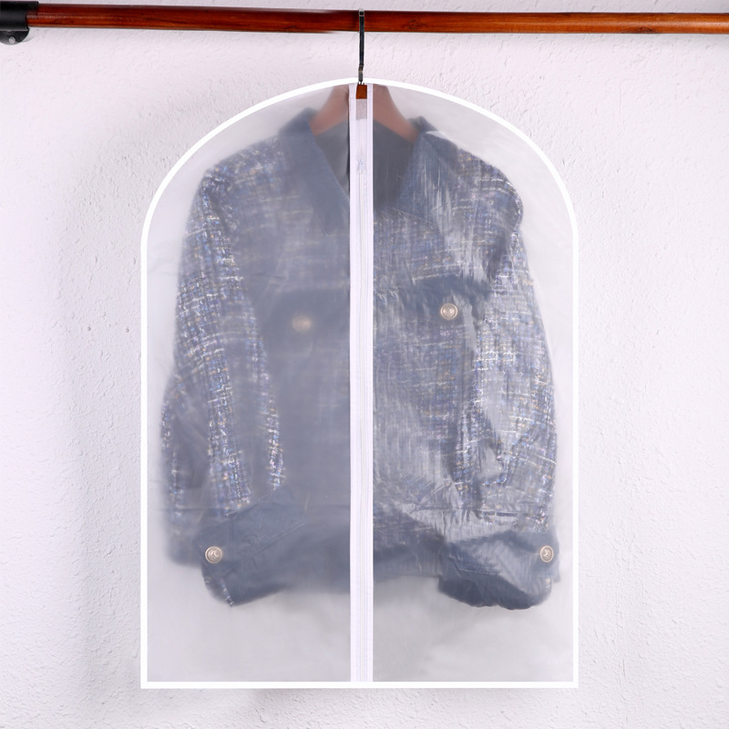 Sac de haine transparent, impermeabil, pentru paltoane și costume, cu agățare, lavabil