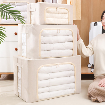 Cutie transparentă de depozitare pentru haine, din material textil, cu fereastră mare, pliabilă, pentru pilote și jucării