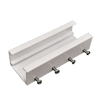 Conector extern pentru șina de perdele electrice din aliaj de aluminiu — alb, include 4 șuruburi, pentru suspendare