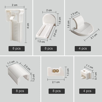 Set de 40 de piese pentru accesorii de perdele plisate, piese de înlocuire de 20 mm