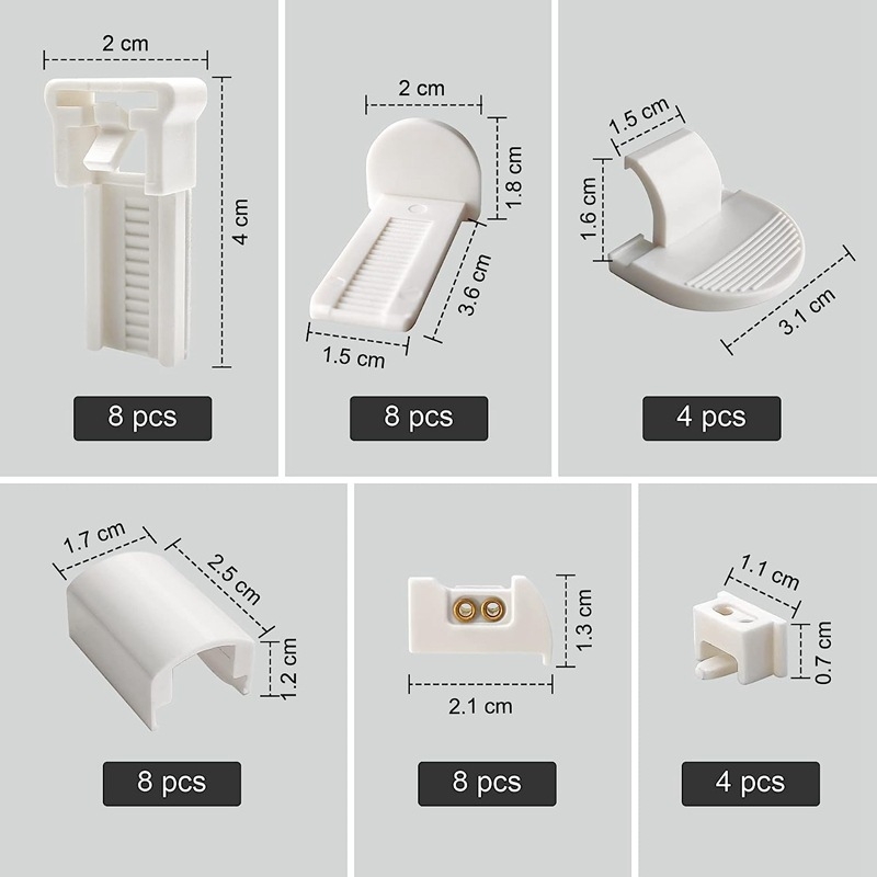 Set de 40 de piese pentru accesorii de perdele plisate, piese de înlocuire de 20 mm