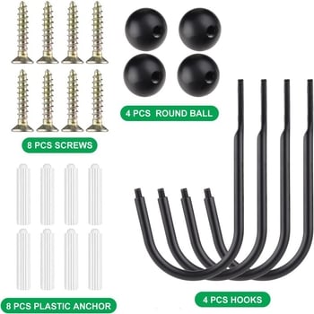 Cuier pentru perdea din aliaj de aluminiu, curbat, 16 cm, cu accesoriu de fixare