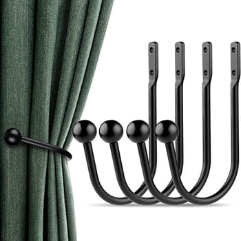 Cuier pentru perdea din aliaj de aluminiu, curbat, 16 cm, cu accesoriu de fixare