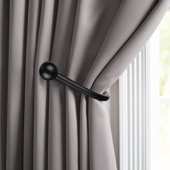 Cuier pentru perdea din aliaj de aluminiu, curbat, 16 cm, cu accesoriu de fixare