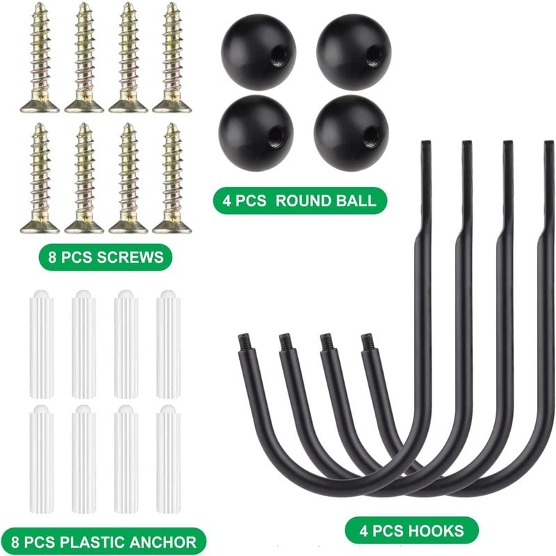 Cuier pentru perdea din aliaj de aluminiu, curbat, 16 cm, cu accesoriu de fixare
