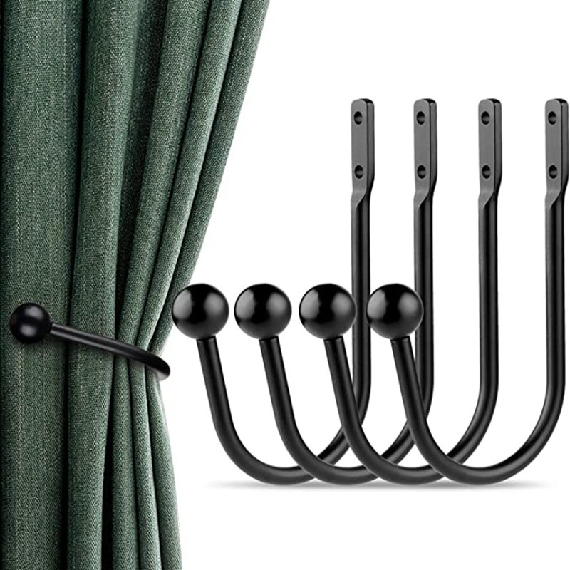 Cuier pentru perdea din aliaj de aluminiu, curbat, 16 cm, cu accesoriu de fixare
