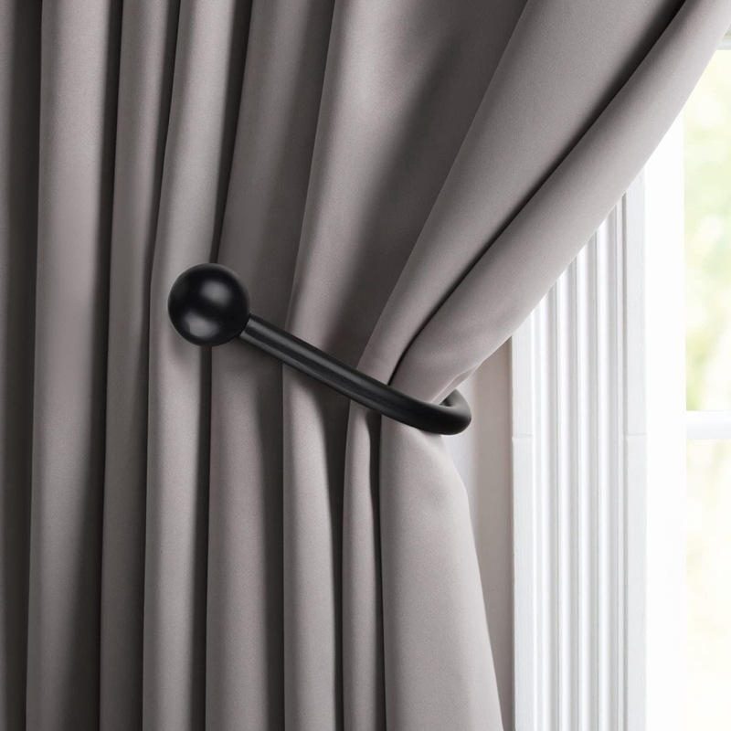 Cuier pentru perdea din aliaj de aluminiu, curbat, 16 cm, cu accesoriu de fixare