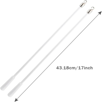 Set accesorii perdea 43 cm, cap argintiu din fibră de sticlă, 2 cârlige metalice, 10 bucăți