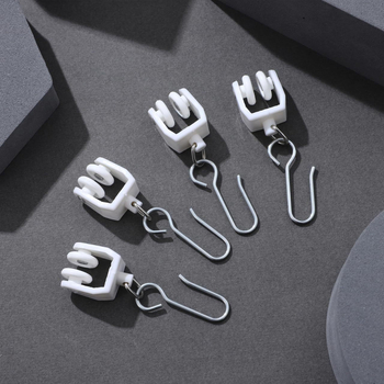 Set de 30 piese accesorii pentru șine curbate de perdele, cu cârlige și role silențioase