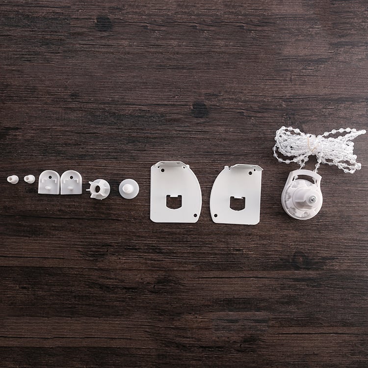 Set de accesorii pentru perdea din tul fin: capac mare, set complet de asamblare perdea, cap cu mărgele și etanșare superioară/inferioară