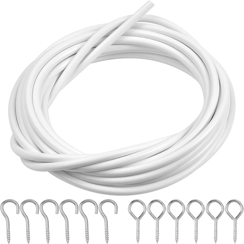 Set de accesorii pentru perdea: șnur cu arc de 4 metri, 6 inele de ochi, 6 cârlige în formă de semn de întrebare