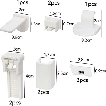 Set de 11 piese accesorii pentru jaluzele plisate de 20 mm – piese de înlocuire