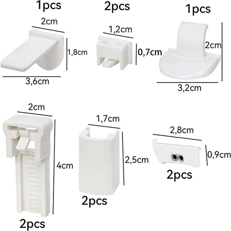 Set de 11 piese accesorii pentru jaluzele plisate de 20 mm – piese de înlocuire