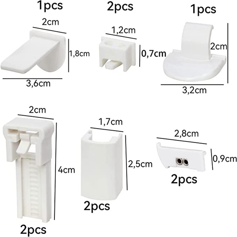 Set de 11 piese accesorii pentru jaluzele plisate de 20 mm – piese de înlocuire