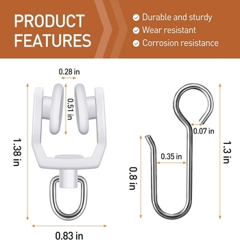 Set de accesorii pentru șină curbată de perdea, 70 de piese