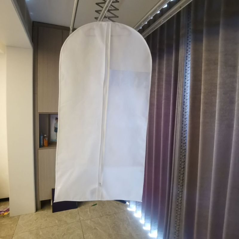 Geantă transparentă pentru paltoane și costume, cu fereastră, din material nețesut, protecție completă împotriva prafului și umezelii