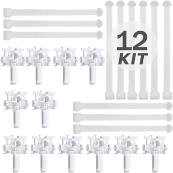 Set de accesorii pentru perdea cu 12 role și 12 piese de conectare, accesorii detașabile