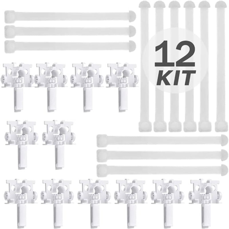 Set de accesorii pentru perdea cu 12 role și 12 piese de conectare, accesorii detașabile
