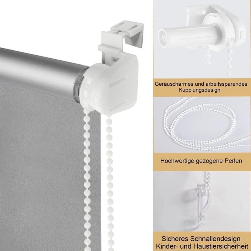 Set de 17 piese accesorii pentru șinele de perdea, compatibil cu perdele plisate, venețiene, verticale și rulouri