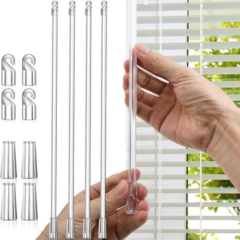 Tije rotative transparente de 60 cm pentru jaluzele – set de 2/4/6/8/10 bucăți