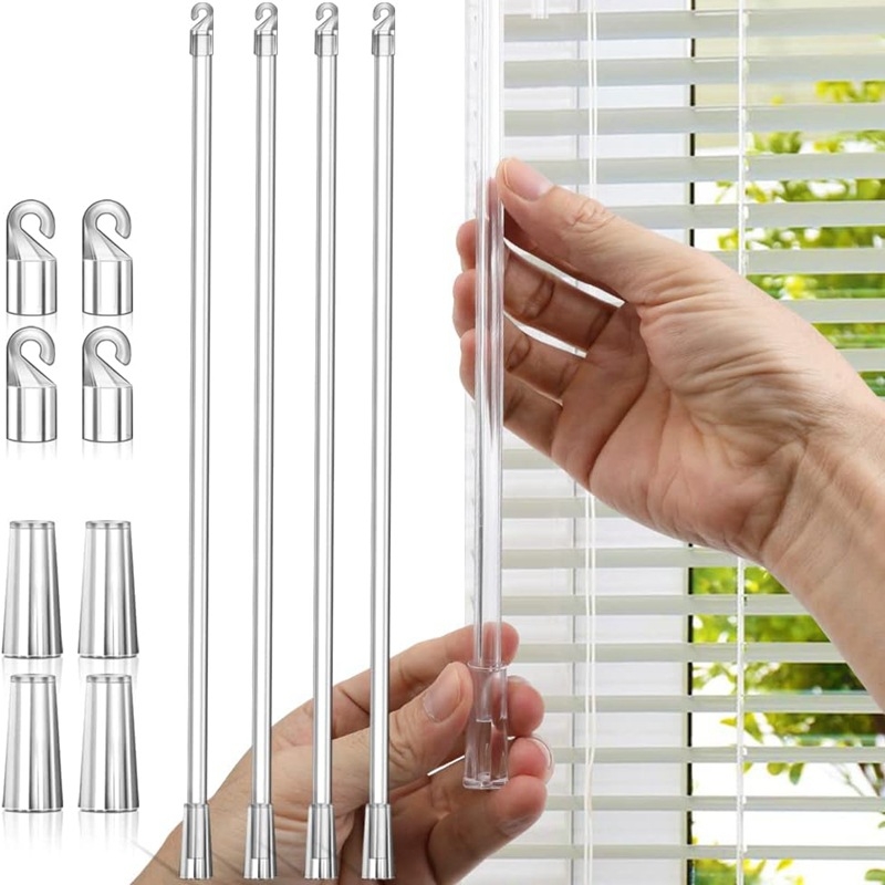 Tije rotative transparente de 60 cm pentru jaluzele – set de 2/4/6/8/10 bucăți
