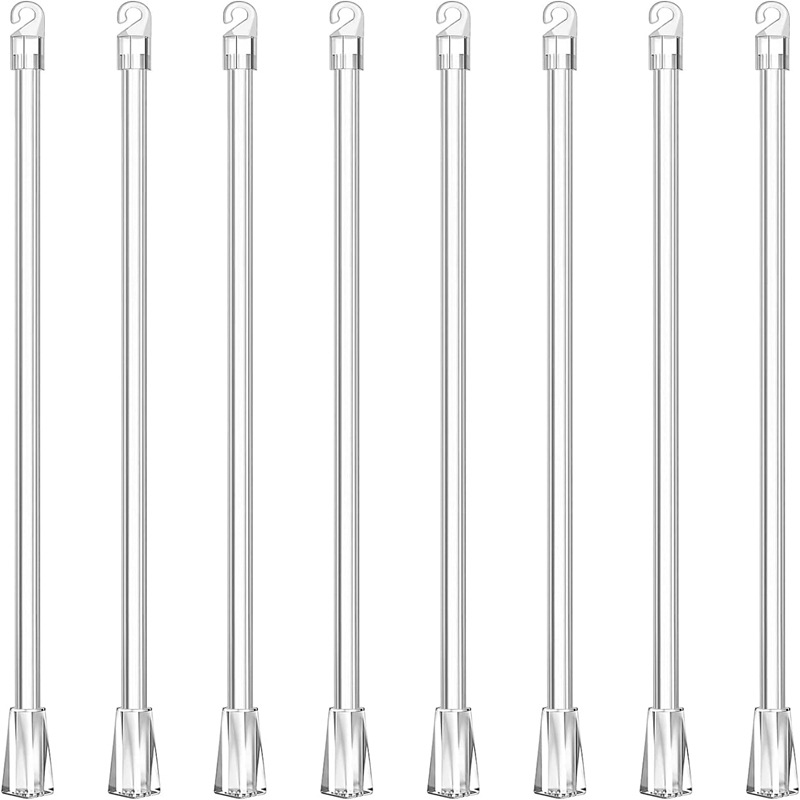 Tije rotative transparente de 60 cm pentru jaluzele – set de 2/4/6/8/10 bucăți