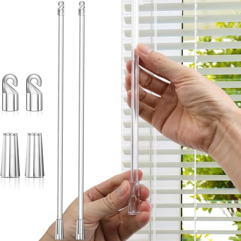 Tije rotative transparente de 60 cm pentru jaluzele – set de 2/4/6/8/10 bucăți