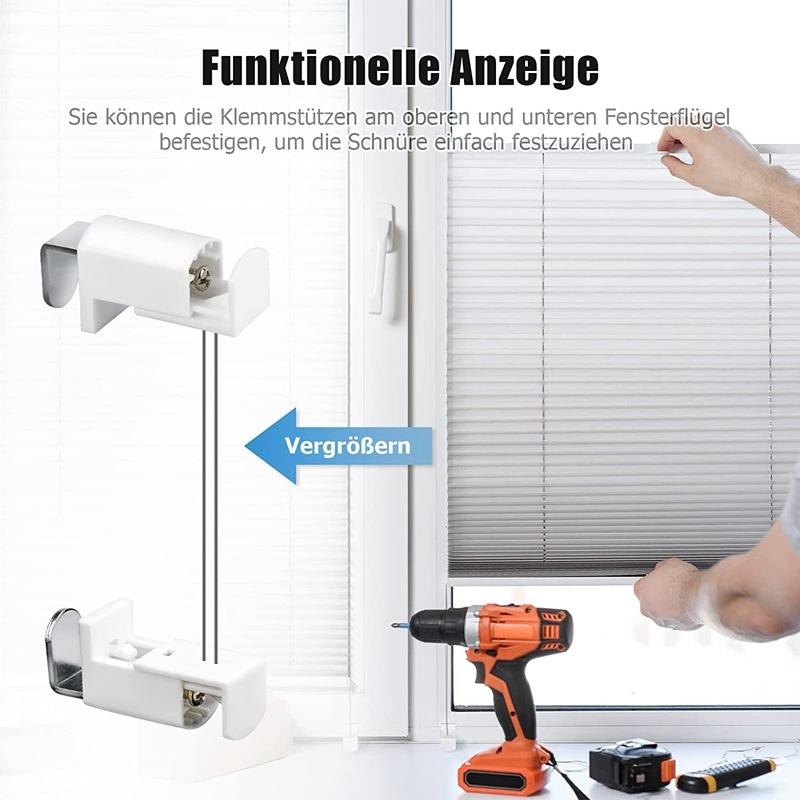 Set de instalare pentru perdele plisate, 18 piese, cu suporturi de montaj și accesorii de fixare pentru rulouri