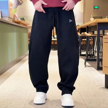 Ανδρικά παντελόνια φόρμας με fleece επένδυση, ίσια γραμμή, άνετα και ζεστά για τον χειμώνα, καθημερινά