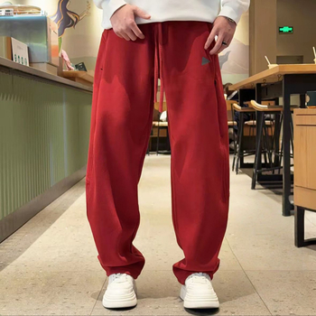Ανδρικά παντελόνια φόρμας με fleece επένδυση, ίσια γραμμή, άνετα και ζεστά για τον χειμώνα, καθημερινά