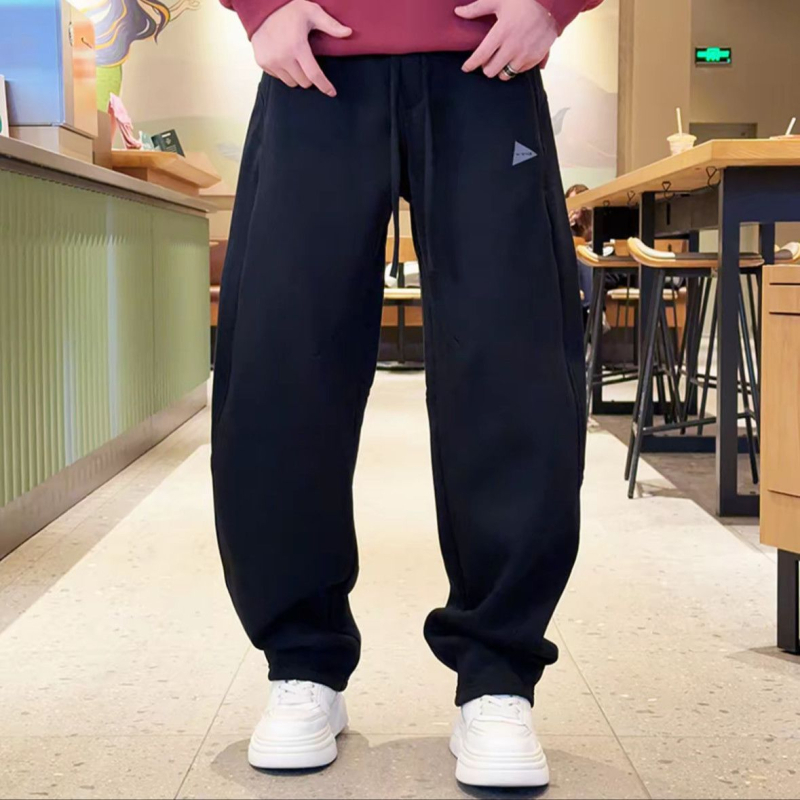 Ανδρικά παντελόνια φόρμας με fleece επένδυση, ίσια γραμμή, άνετα και ζεστά για τον χειμώνα, καθημερινά