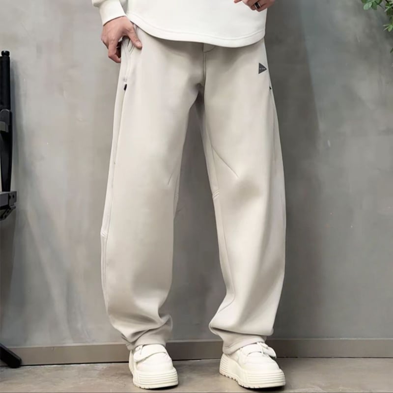 Ανδρικά παντελόνια φόρμας με fleece επένδυση, ίσια γραμμή, άνετα και ζεστά για τον χειμώνα, καθημερινά