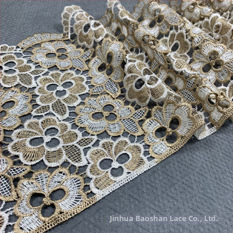 20 cm dutá vodou rozpustná výšivka s vzorom barcode, pre dámske šaty, domáce textílie a doplnky na závesy