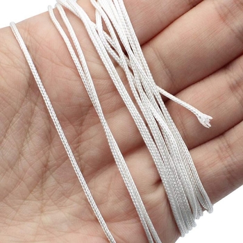 Biela šnúra na rolovacie žalúzie a doplnky k závesom, 100 m (109 yd), priemer 1,3 mm, materiál POM