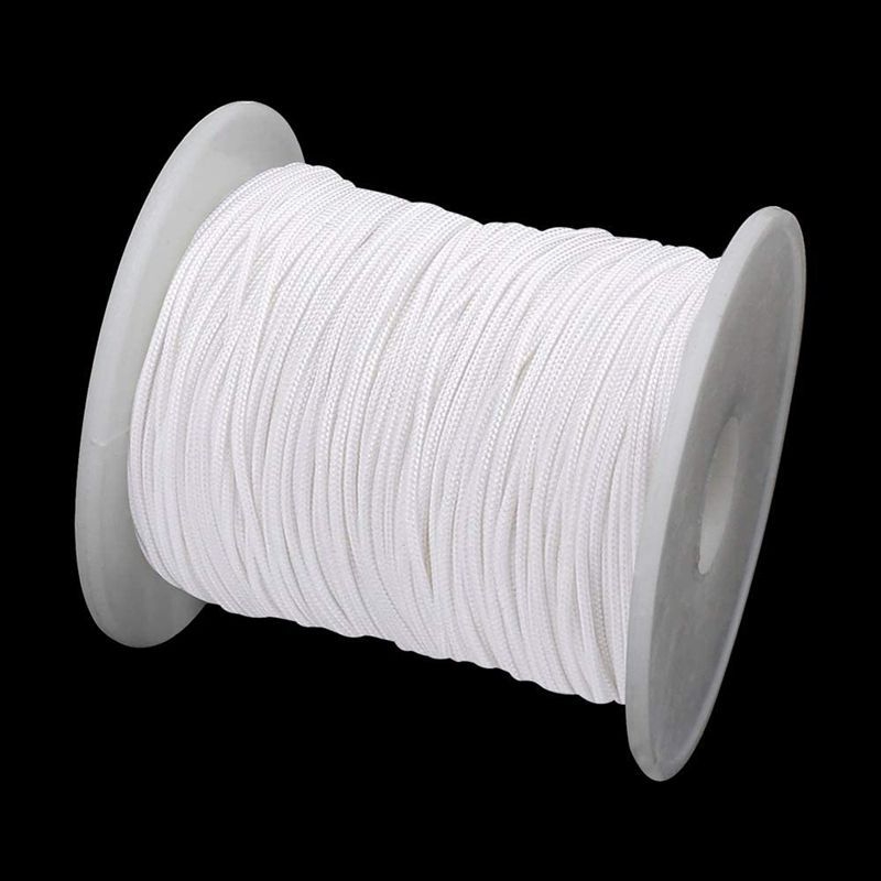Biela šnúra na rolovacie žalúzie a doplnky k závesom, 100 m (109 yd), priemer 1,3 mm, materiál POM