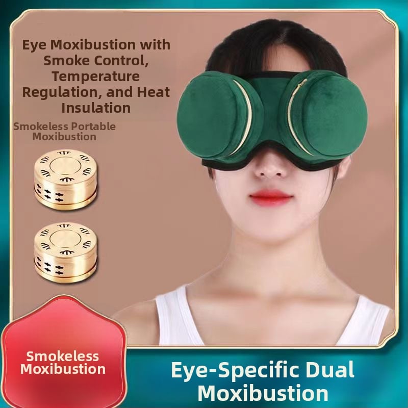 Bezdymový moxibustion set pre oči, prenosné domáce použitie, meďový box, látkové puzdro na oči, meridiánové prístroje