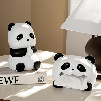 Roztomilá panda krabička na vreckovky, moderný domáci doplnok