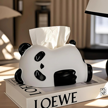Roztomilá panda krabička na vreckovky, moderný domáci doplnok