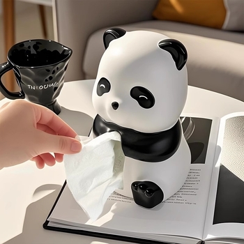Roztomilá panda krabička na vreckovky, moderný domáci doplnok