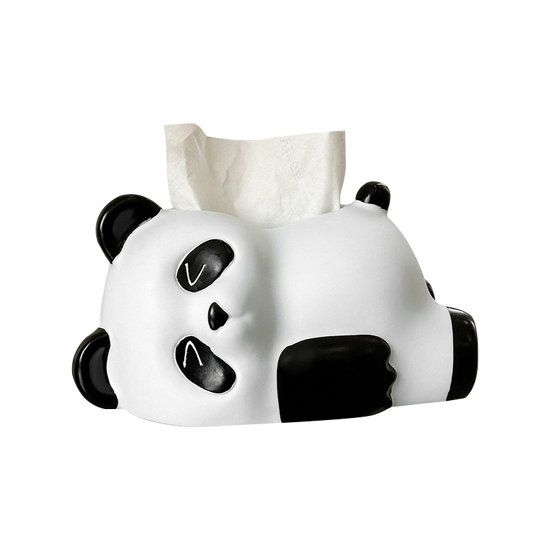 Roztomilá panda krabička na vreckovky, moderný domáci doplnok