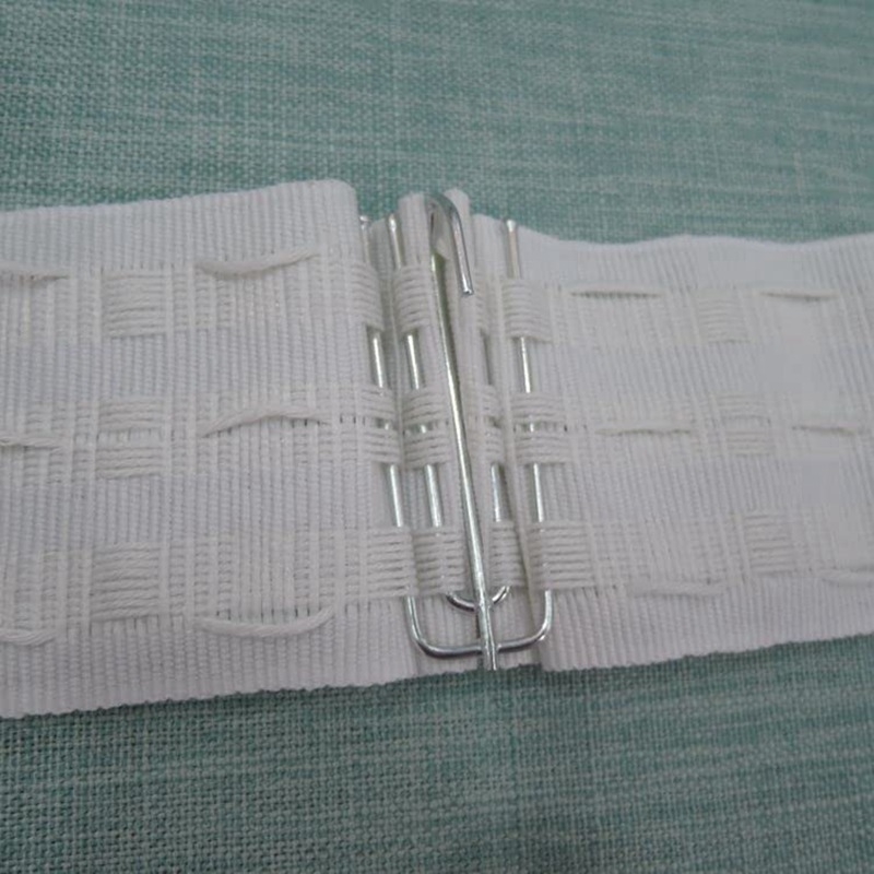 6 m sada elastickej zavesovej pásky, 8 cm široká, biela polyesterovo-bavlnená webová páska