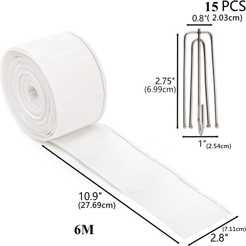 6 m závesový materiál s 15 kovovými háčikmi