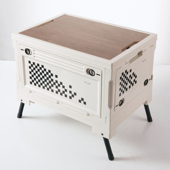 60L skladací kempingový úložný box so zabudovaným stolom