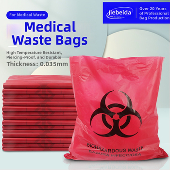 Na sklade: PE taška na zdravotný odpad, červená, 45×50 cm, pre sterilizáciu pri 121°C