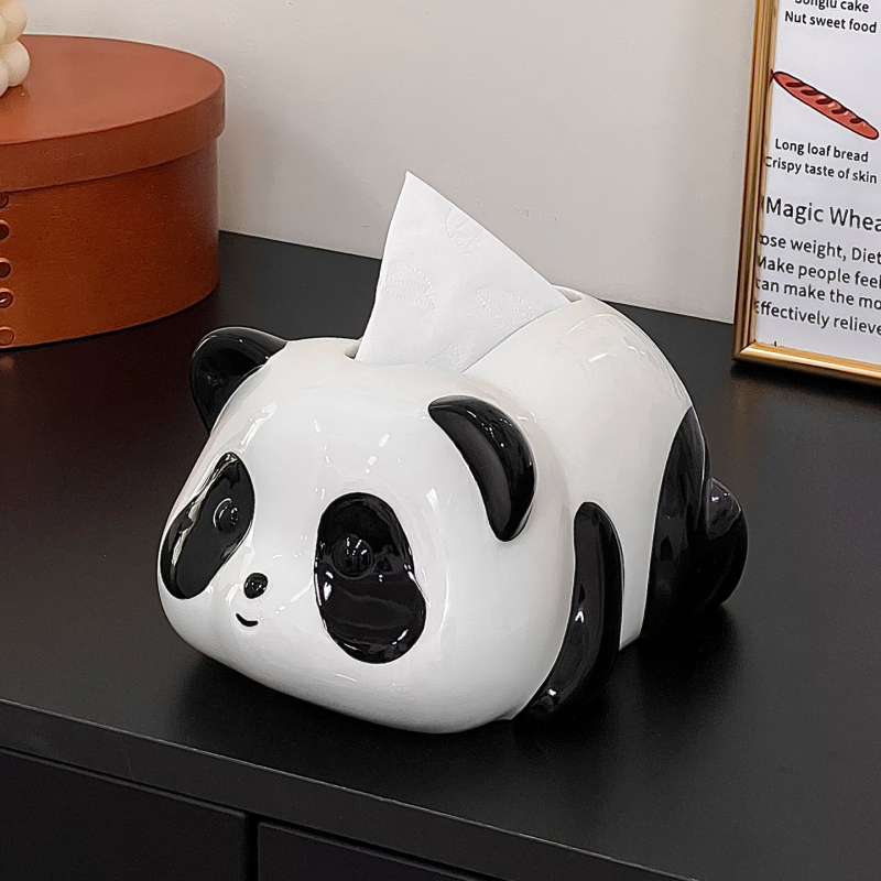 Roztomilý keramický box na vreckovky v tvare buchty, štýlový stolný dekor do obývačky