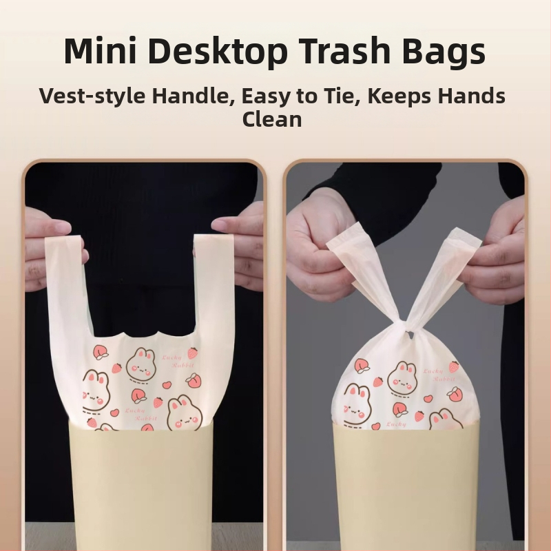 Vesty štýlu odpadkové tašky, hrubý plast, roztomilý karikatúrny vzor, domáce skladovanie